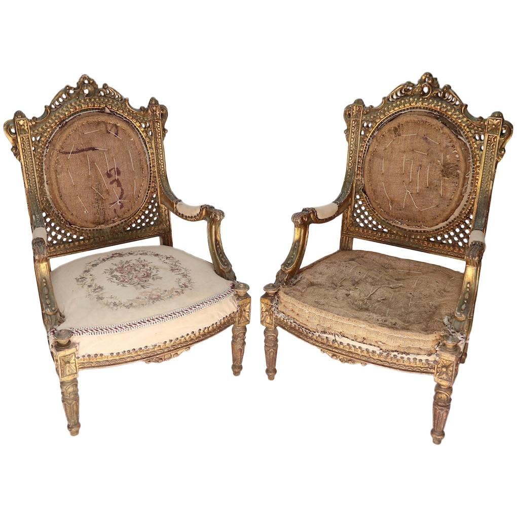 Pair of Louis XVI Antique Chairs