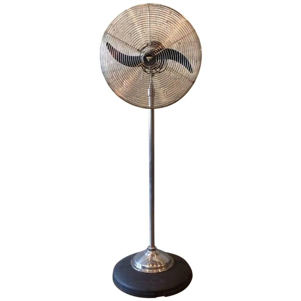 Large Chrome Fresh'nd-Aire Industrial Standing Floor Fan