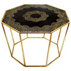 Hand-Painted Gold Leaf Octagonal Table