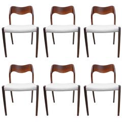 Set of Six Rio-Palisand Dining Chairs by Niels Otto Møller Model 71
