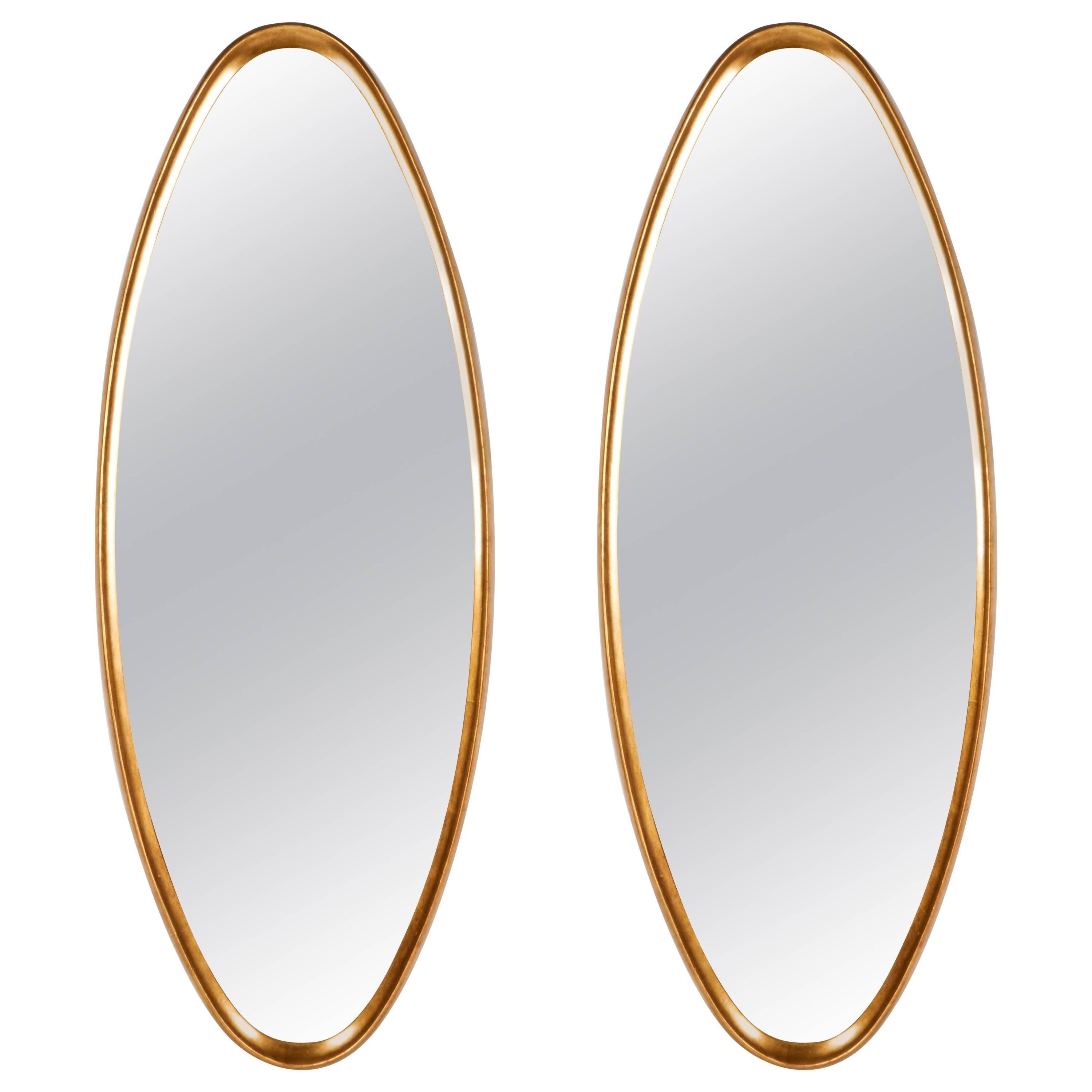 Mirrors, Pair, Gold Leaf, C 1950