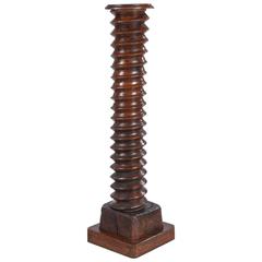 French 19th Century Wine Press Screw Pedestal