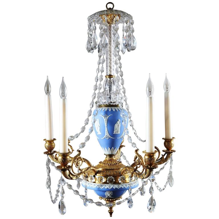 Antique English Early 19th Century Wedgwood Chandelier For Sale at