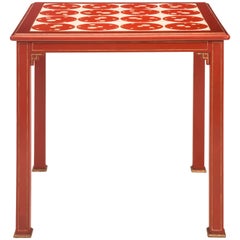 Antique Hanna Krazeisen, Rare German Ceramic Tile, Red Lacquer and Gilt Table