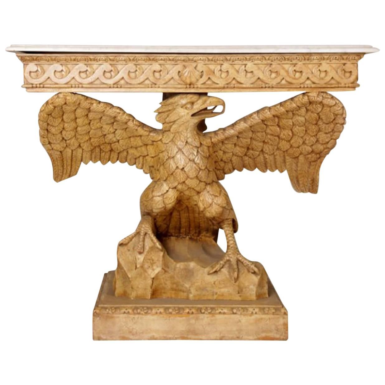 Wonderful 20th Century Carved Wood Eagle Console