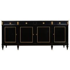 French Louis XVI Style Ebonized Mahogany Buffet