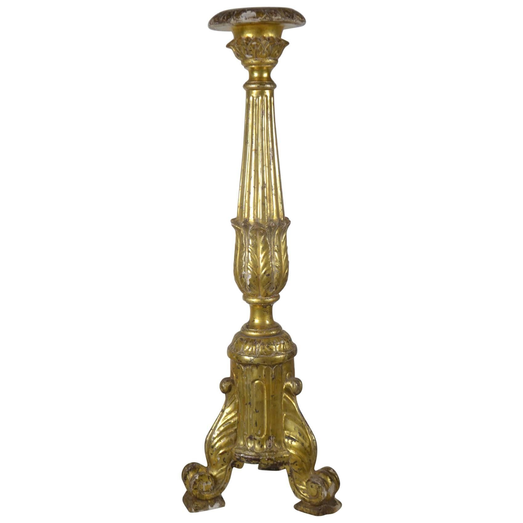 Louis XVI  Giltwood Candlestick For Sale
