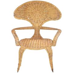 Miller and Danny Ho Fong Sculptural Rattan Lounge Chair