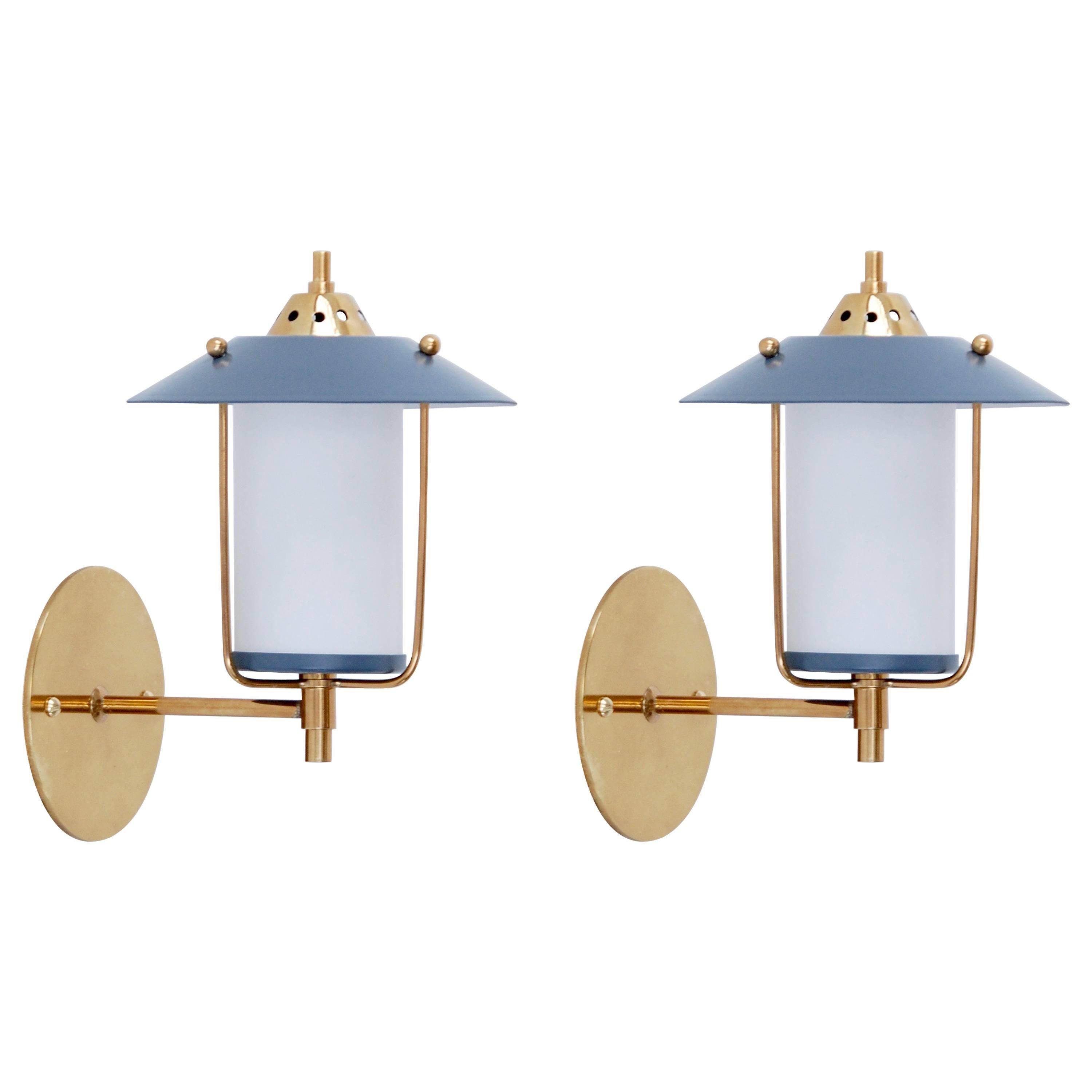 Petite Italian Mid-Century Indoor Outdoor Sconces