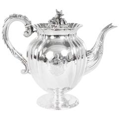 Antique English George III Silver Coffee Pot, 1827