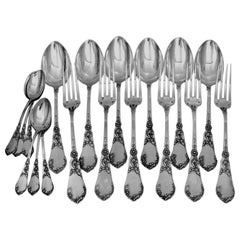 Antique Coignet French Sterling Silver Dinner Flatware Set 18 Pieces Art Nouveau