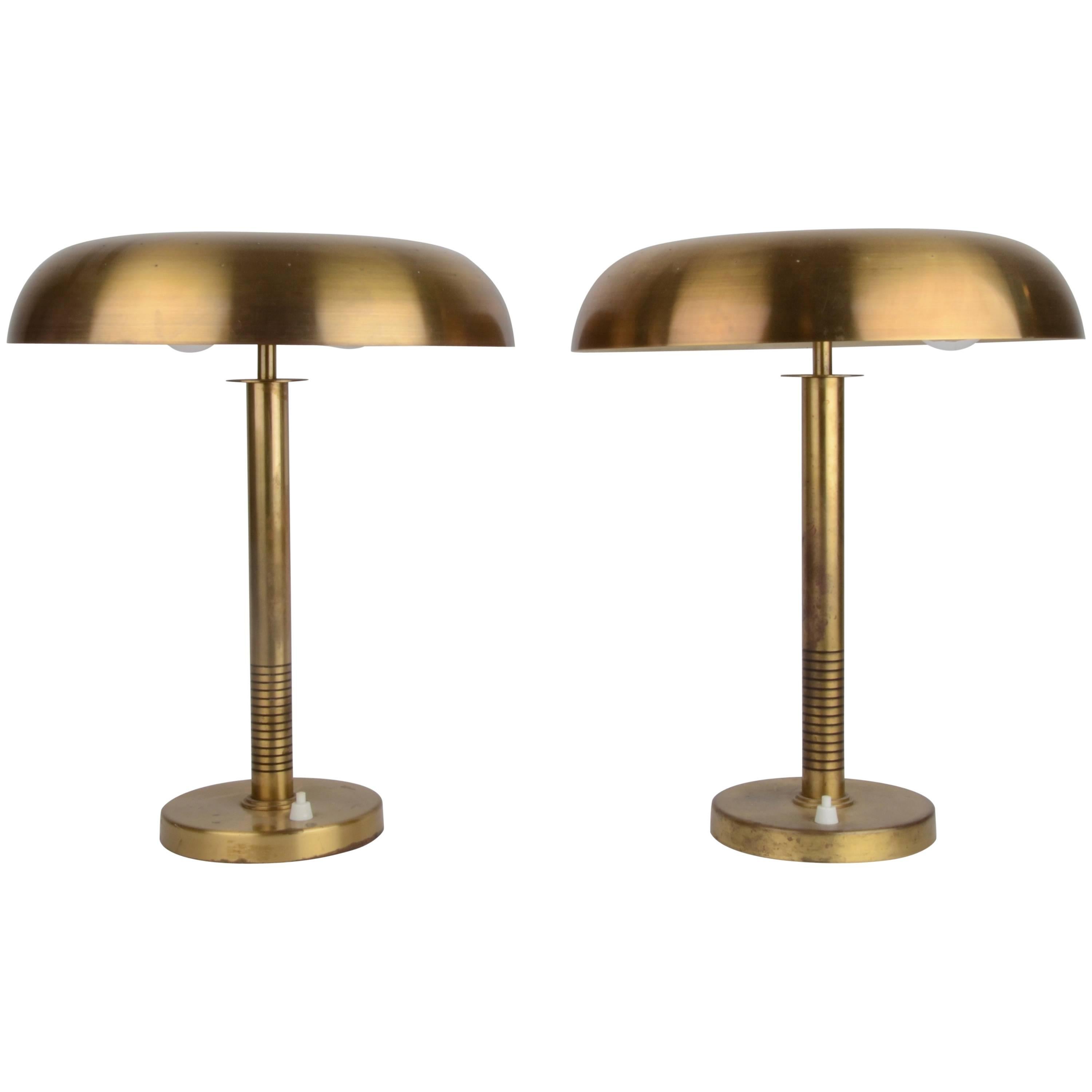 Bertil Brisborg, a Pair of Table Lamps, Brass, Sweden, 1950s