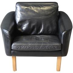 Swedish Leather Lounge Chair by Lennart Bender for Ulferts, 1960s