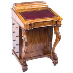 Antique Victorian Burr Walnut Davenport Desk, circa 1870