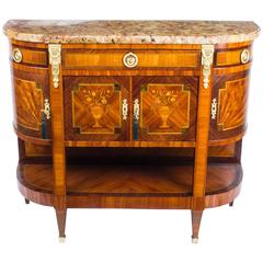 Antique 19th Century French Marquetry Sideboard Marble Top