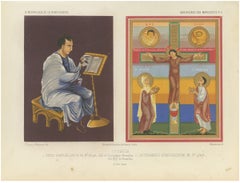 Carolingian Gospel Books of Brussels, Antique Chromolithograph, 1849