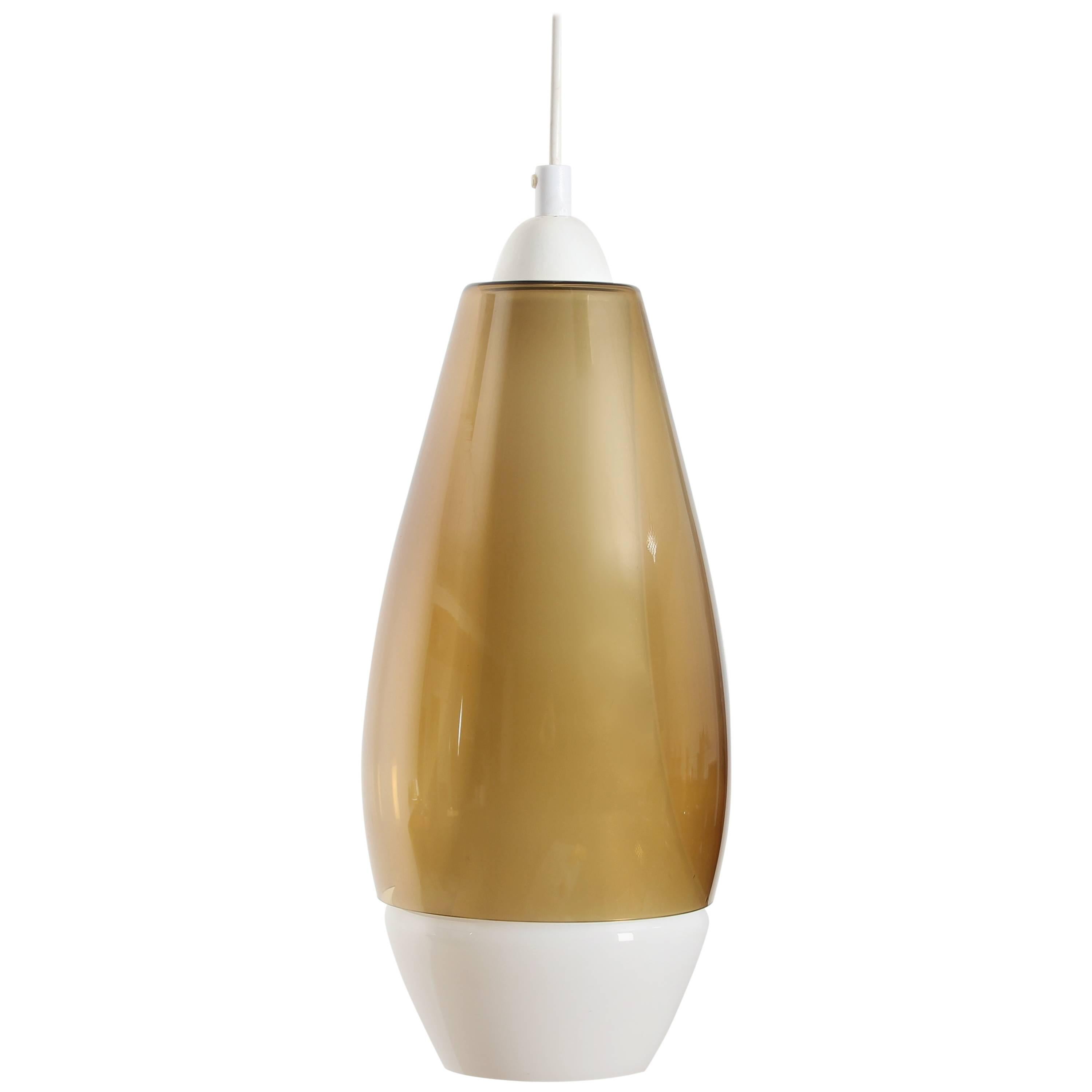 Danish Modern Ceiling Lamp in Glass and Opal For Sale