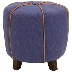 Blue Austrian Art Deco Tabouret, 1930s 4