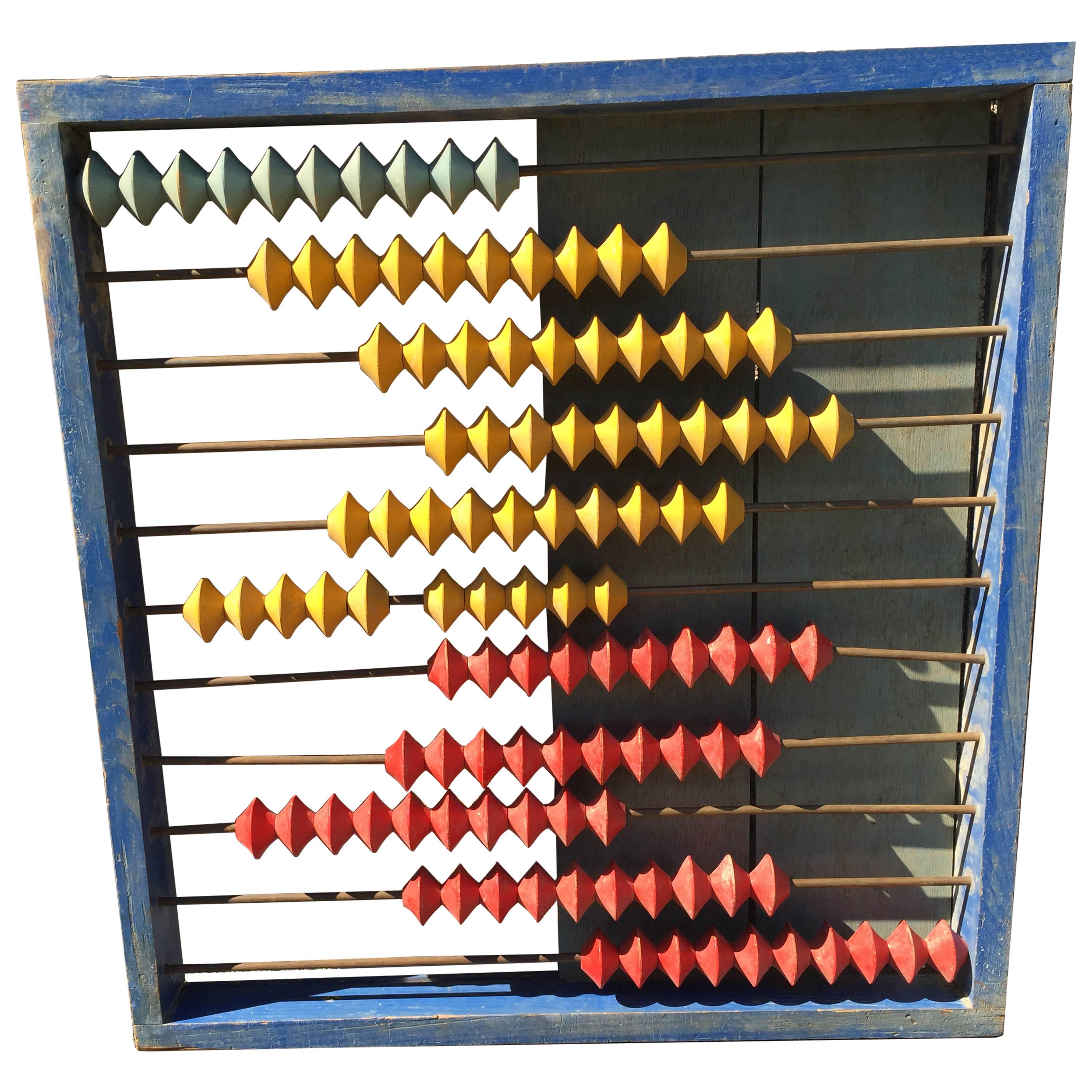 Colorful Japan Children's Hand made Abacus in Brilliant Red, Blue, Yellow