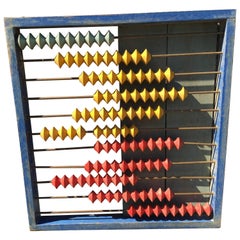 Used Colorful Japan Children's Hand made Abacus in Brilliant Red, Blue, Yellow