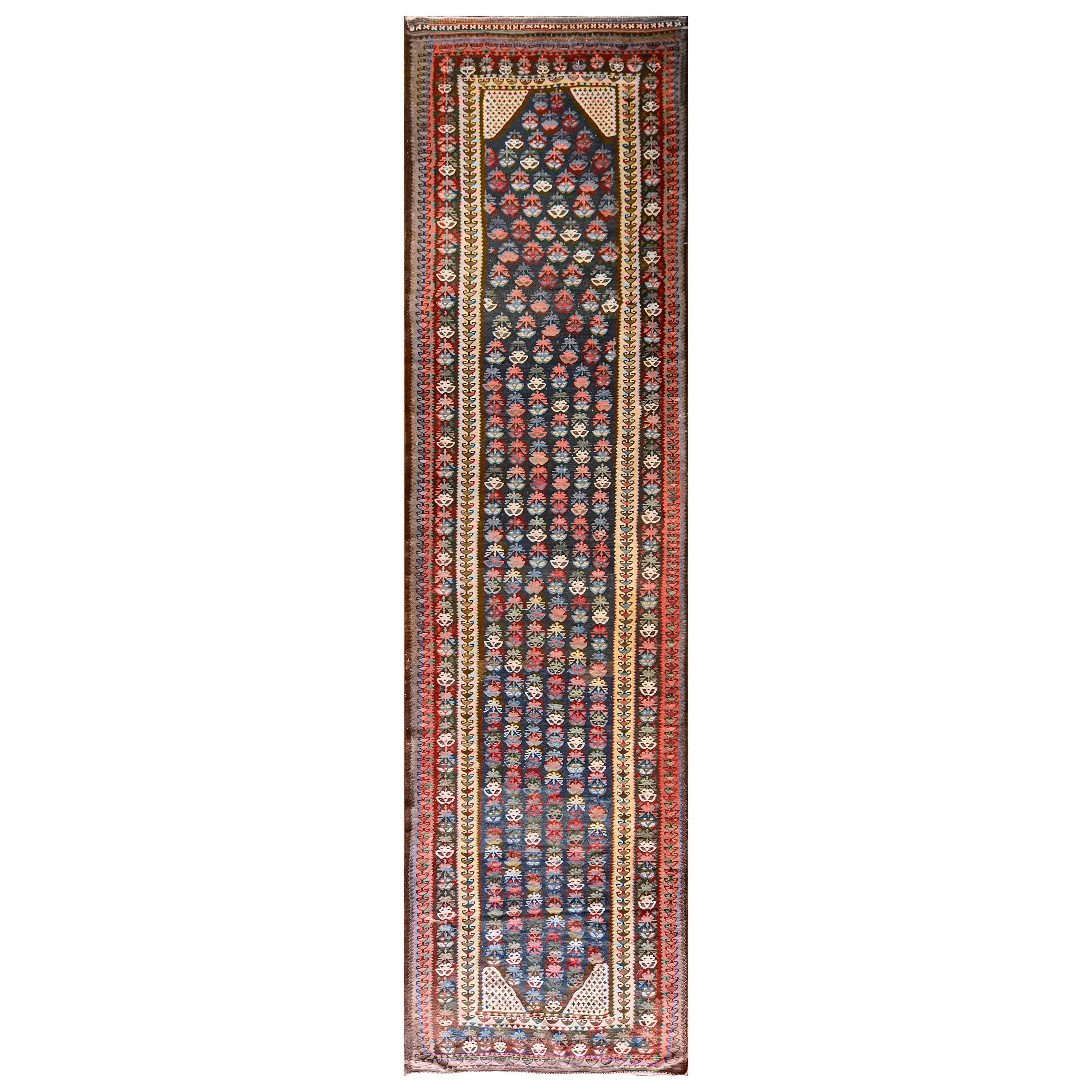 Antique Persian Soumak Kiim Runner, 4'2" x 15'7"