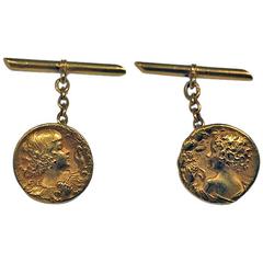 Vernier 22-Karat French Art Nouveau Cufflinks, circa 1890