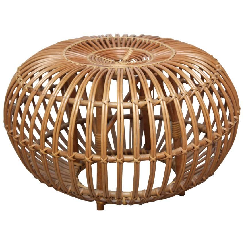 Franco Albini Woven Rattan Pouf