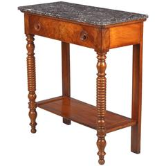 Louis Philippe Marble-Top Console Table, 19th Century