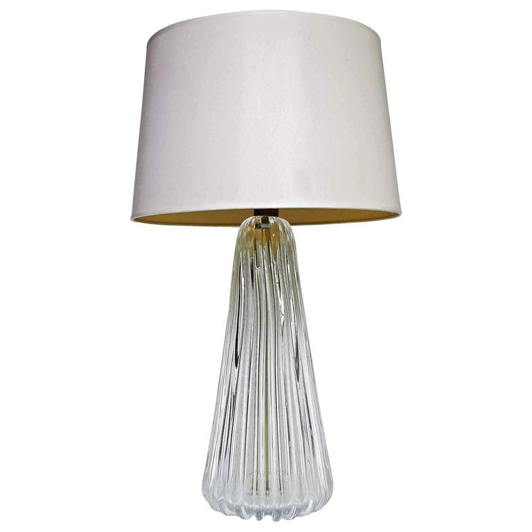 ribbed glass table lamp