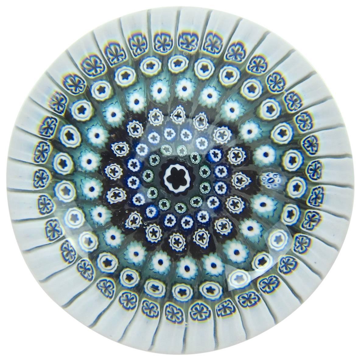 Whitefriars Close Concentric Millefiori Glass Paperweight, 1970