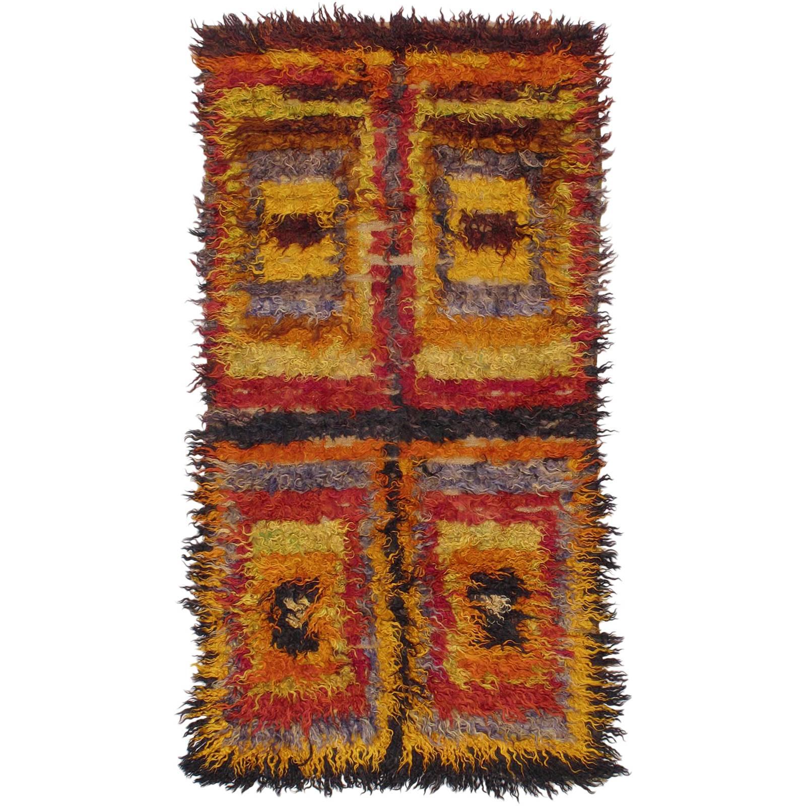 Four Squares, Angora Tulu Rug For Sale