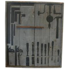 Industrial /Folk Art Tool Silhouette Panel