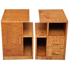 Pair of Burled Maple Nightstands, Probably Sir Edmond Spence 11