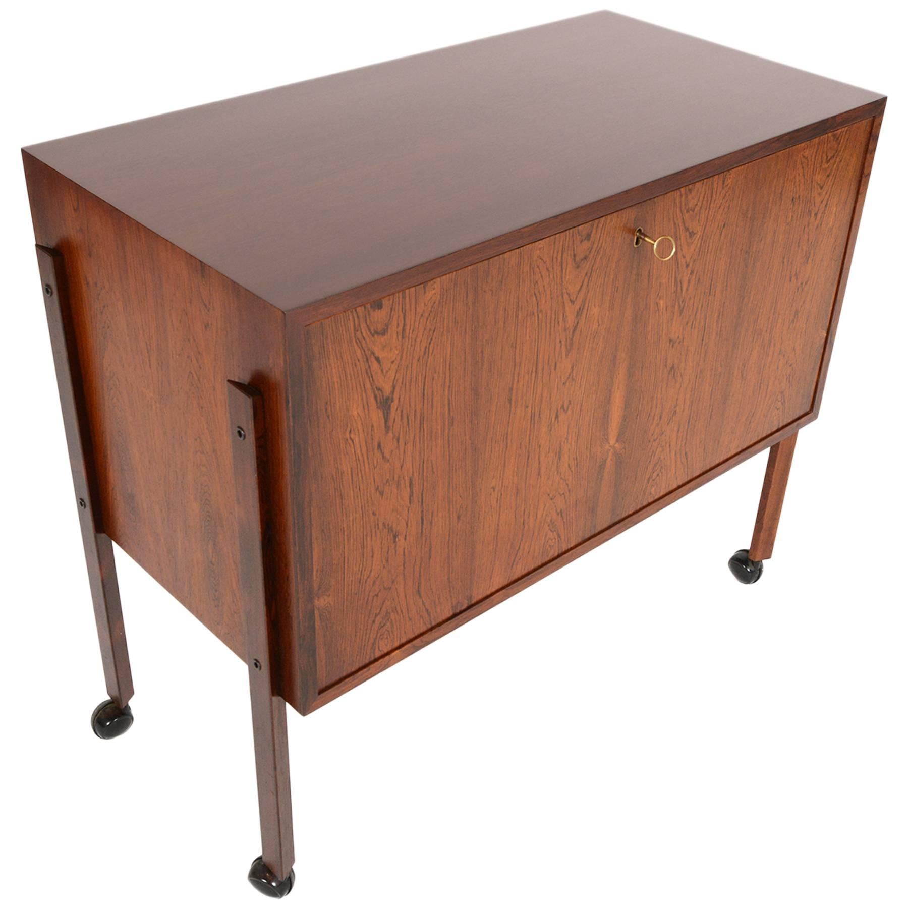 Danish Modern Bar Cart in Rosewood