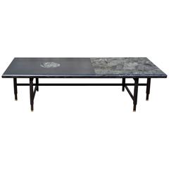 St. Charles Cocktail Table in Black and Black Marble by Volk 3