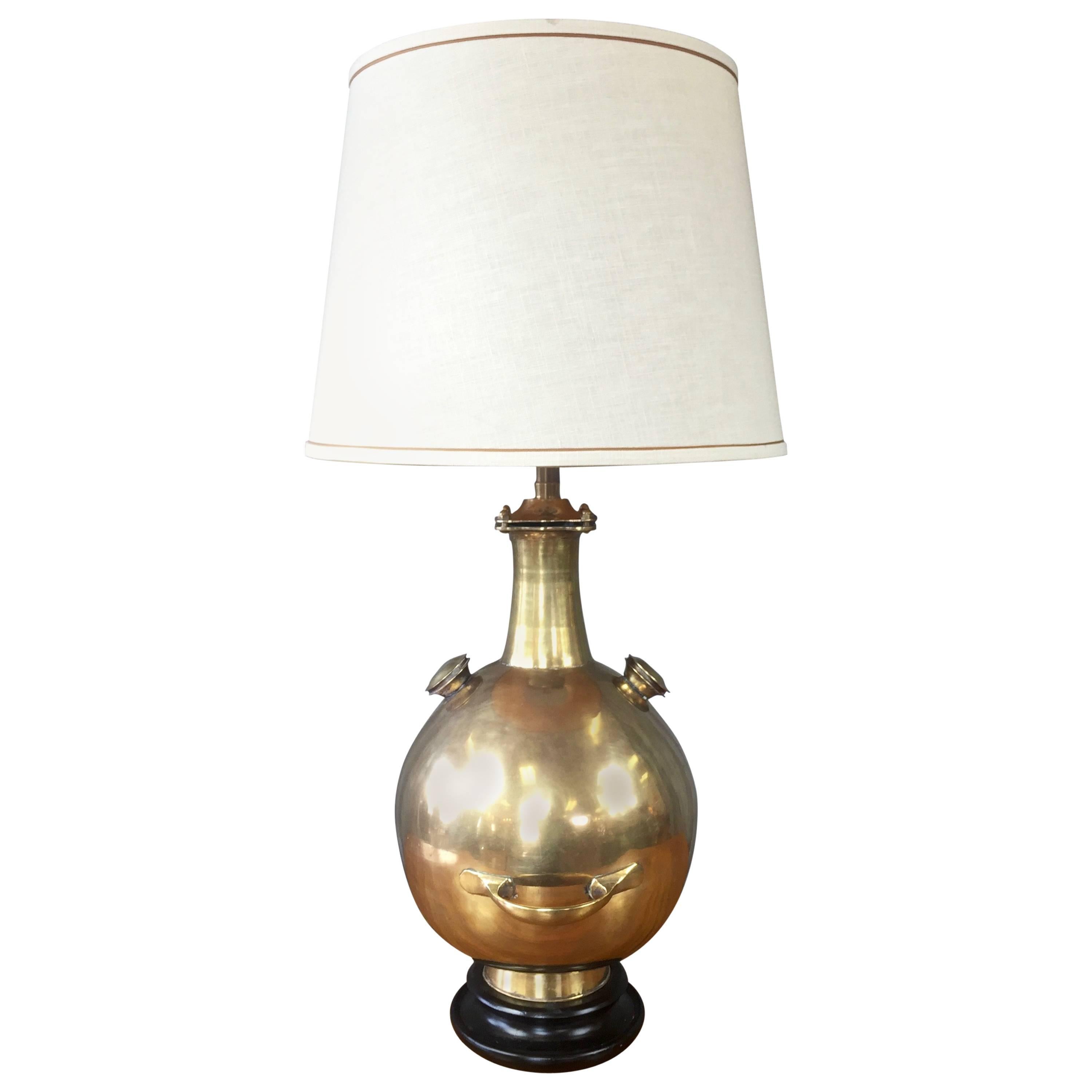 Monumental Marbro Brass “Diving Bell” Table Lamp