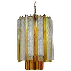Venini Tronchi and Trilobi Amber Chandelier, Murano, 1960 10