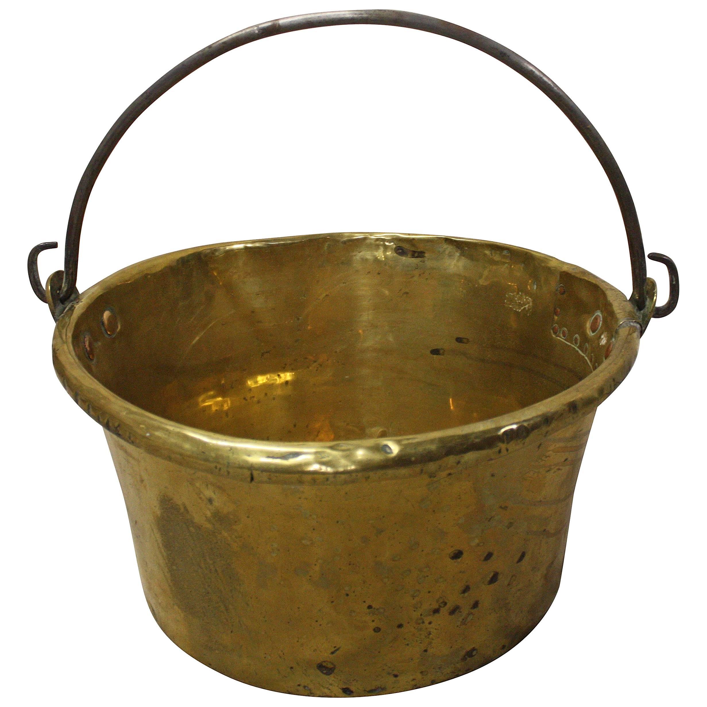 French Early 19th Century Large Cauldron in Brass For Sale