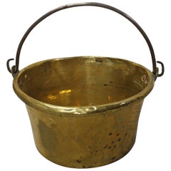 Antique French Early 19th Century Large Cauldron in Brass