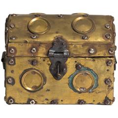 Arts & Crafts Studded Brass Box