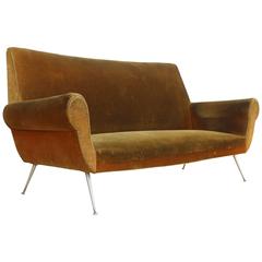 1950s Brass Legs Italian Sofa