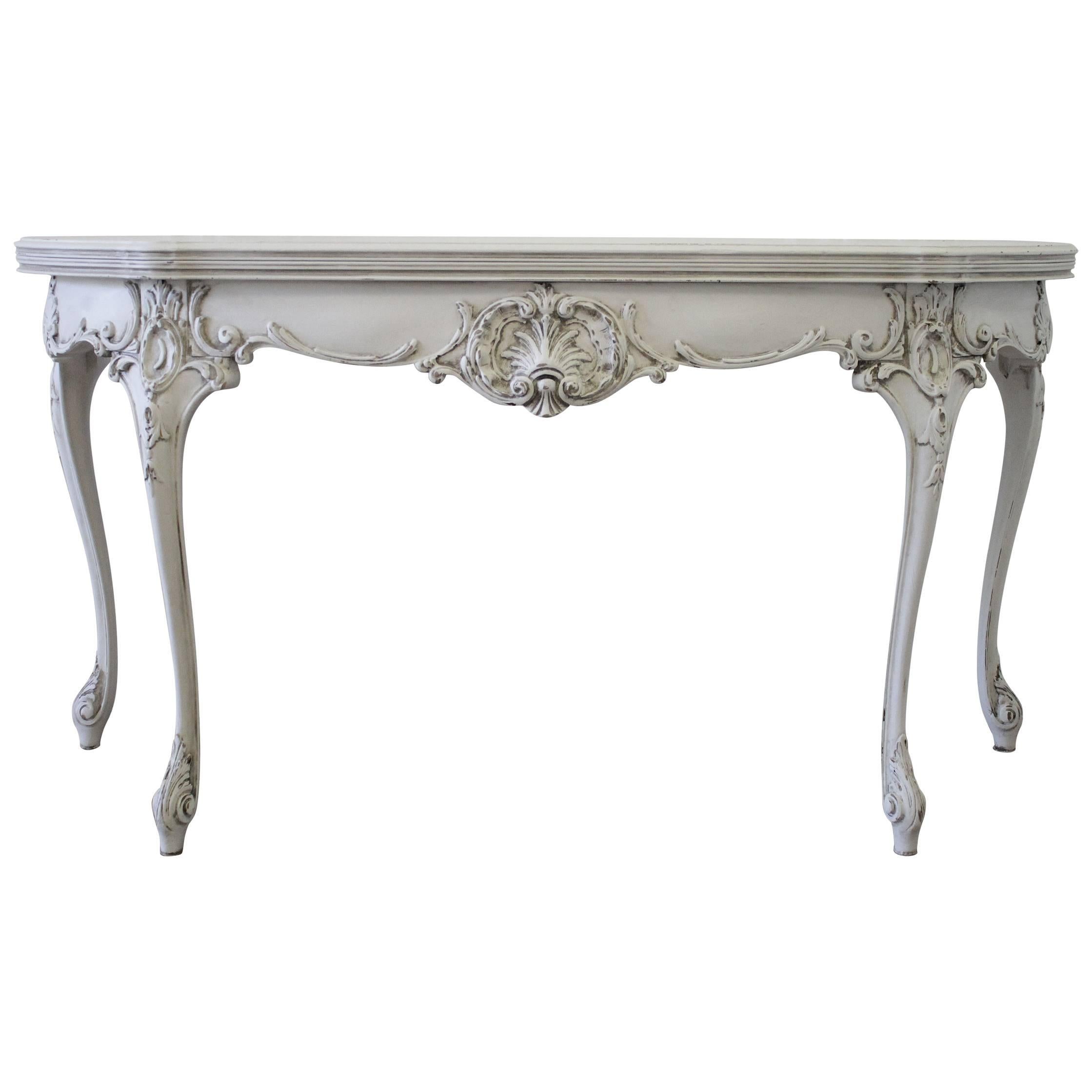 20th Century Painted French Louis XV Style Console Table