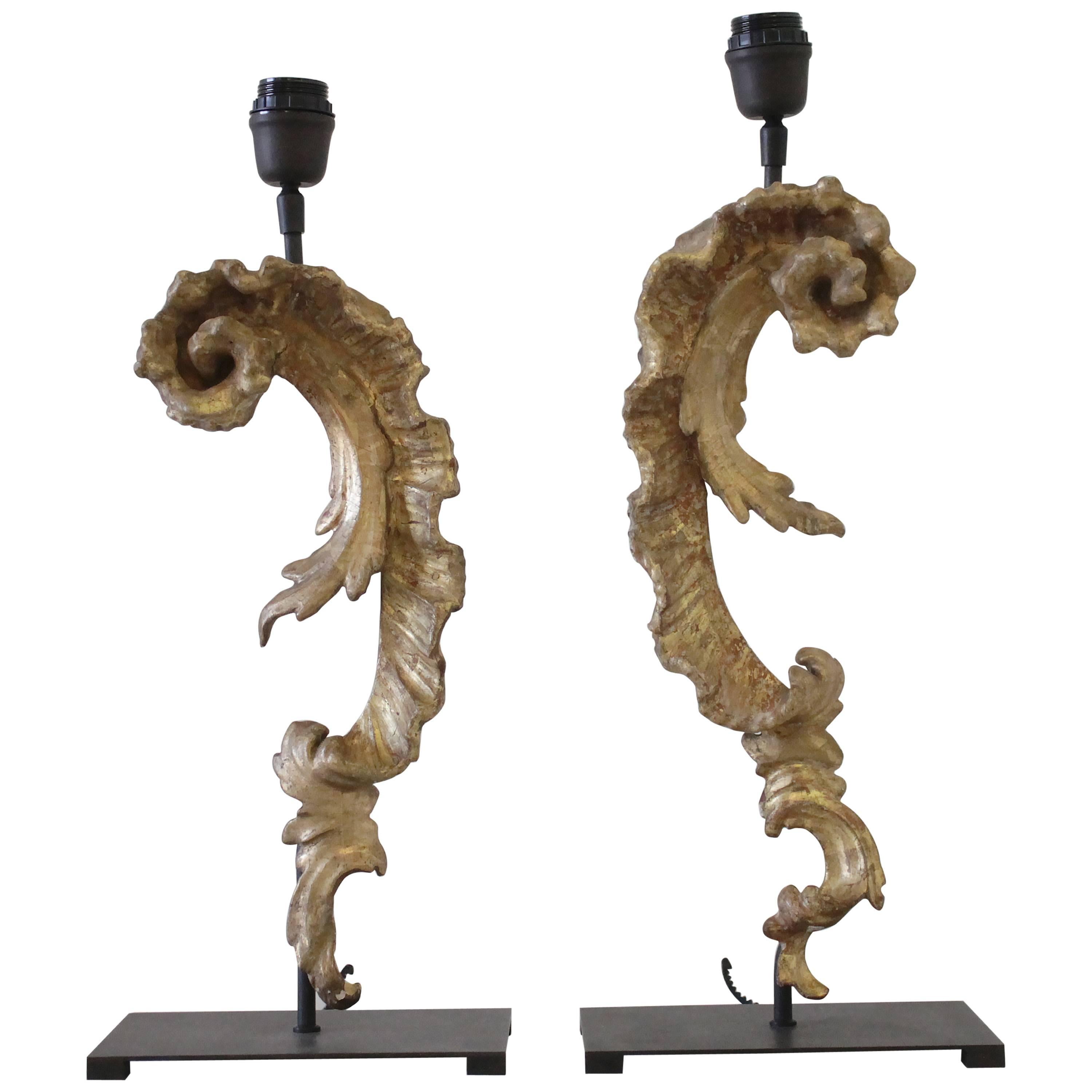 19th Century Gilt French Fragment Decorative Lamps