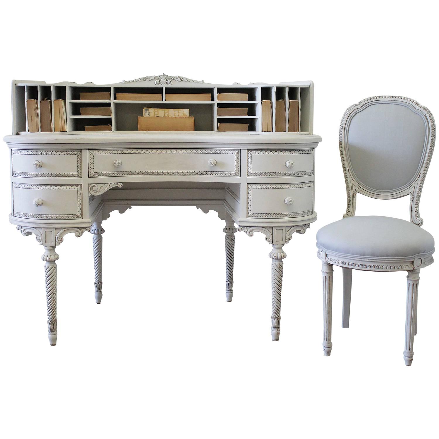 20th Century Louis Xvi Style Kidney Bean Shaped Desk And French
