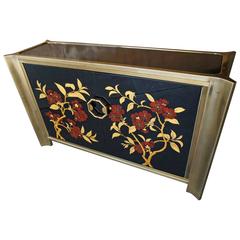 Brass-Plated Steel & Lacquered Wood Cabinet by Mastercraft  C. 1970s