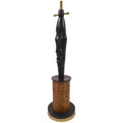 Vintage African Motif Table Lamp after Hagenauer