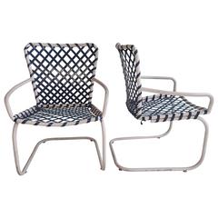 Pair of Classic Mid-Century Modern Russell Woodard Patio Spring Lounge Chairs 4