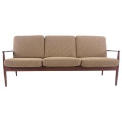 Danish Modern Three-Place Teak Framed Sofa Designed by Grete Jalk