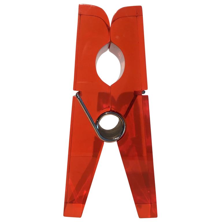 Oversized Acrylic Clothes Pin Note Holder at 1stDibs