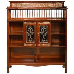 Antique Rare Fine Quality Mahogany Arts & Crafts Period Open Bookcase by Shapland & Pe